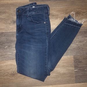 Old Navy raw hem rockstar jeans
